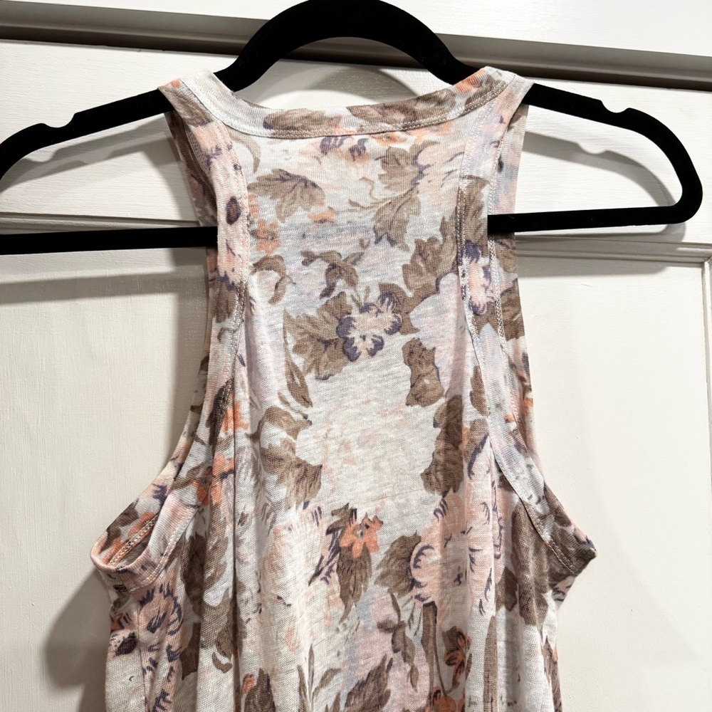 Rebecca Taylor Penelope Vintage Floral Dress 100% Linen Summer Beach Cover Up - Picture 12 of 14